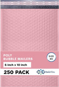 Light Pink Small Poly Bubble Mailers 6x10 inch #0 | Self Seal Padded Envelopes | Cushioned Bubble Mailer | Usable Size 6x9 | WaterProof | Lightweight mailing Shipping Bags | 250 Pack Bulk