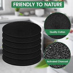 6 Pack Charcoal Filters for Compost Bucket，Compost Filters for Countertop Bin， Odor-Absorbing Activated Charcoal Replacement for Kitchen Compost Bins，6.7 Inch，Compost Filter
