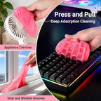 ColorCoral Universal Cleaning Gel Keyboard Dust Cleaner for Office Electronics Product,Cleaning Putty for Car Detailing Laptop Dusting Kit Computer Dust Remover,Computer Cleaning Accessories,Rose Pink