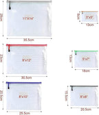 Oaimyy-18PCS-12 x 16 Inches-Mesh Zipper Pouch, Plastic Zip File Folders Puzzle Bags for Organizing,for Office Supplies,Travel,Home Storage-Multicolor, 12"x 16"