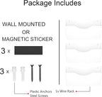 3 Pockets Magnetic File Holder for File Cabinets, Refrigerator, Whiteboard, Magnetic Paper Organizer, Magnetic Mail or Folder Holder,Magnetic Magazine Rack,Wall Mount Hanging Mail Organizer (white)