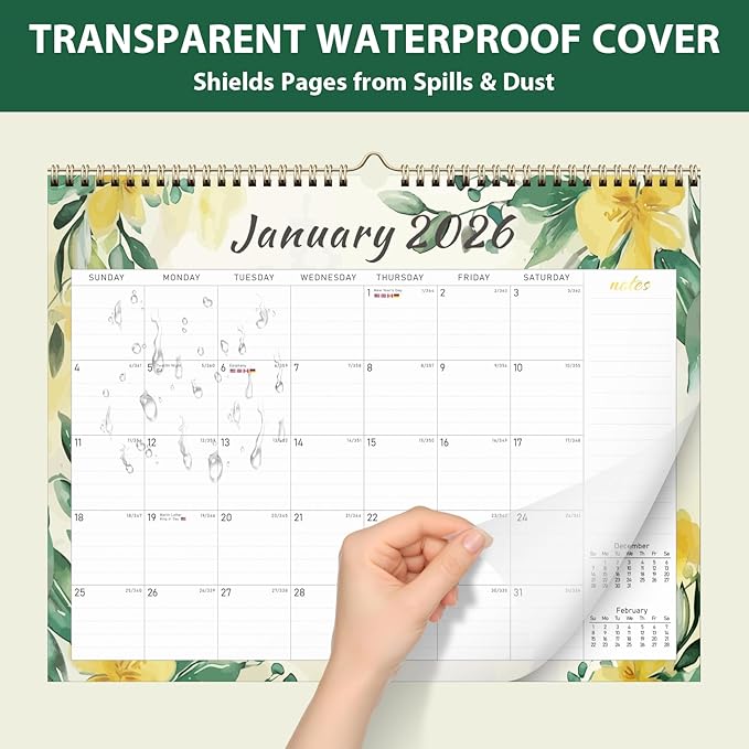 2026 Wall Calendar, Monthly Wall Calendars, Jan 2026 - Jun 2027, Desk Planner (8.5" x 11"), Hanging for Home, School, Office Supplies