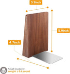 DRELIFAM Walnut Book Ends Heavy Duty Handmade Book Ends for Shelves Decorative Bookends to Hold Heavy Books (Black Walnut Wood Small)