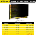 DEJIMAX 27 Inch Computer Privacy Screen for 16:9 Computer Monitor, Anti-Blue Light Monitor Privacy Screen Filter, Anti-UV Computer Shield, Hanging Type