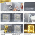 DIWNELEM Acrylic Wedding Card Box with Lock String Light Frosted Large Card Box for Wedding Letter Box Envelope Box Acrylic Gift Card Box Money Box for Party Birthday Reception