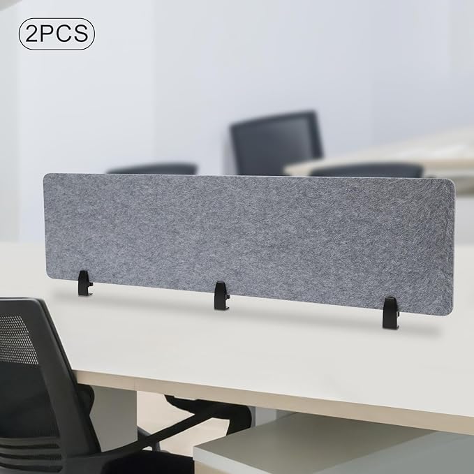 Desk Divider Mounted Privacy Panel, 2Pcs Privacy Panels for Classrooms, Libraries, Business Counters (Grey, 60 x 16 in)