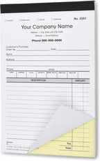 Custom Sales, Invoice, Statement, Estimate, Quote, Personalized Multipurpose Duplicate Carbonless Form with Your Company Name - 5 Books (250 Sets) Numbered