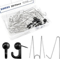 ZIUZI 30 Pcs Cubicle Hooks, Metal Push Pin Hangers, Heavy-Duty Wire Hangers for Office Cubicles, Home Decor, Picture Frames & DIY Projects