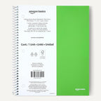 Amazon Basics Notebooks, College-Ruled Spiral Notebook with Poly Cover, For Work and School, 100 Sheets, 11" x 9", Green, 1-Pack