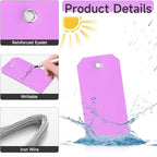 100 Plastic Shipping Tags - Waterproof, Durable, Light Purple, 4 3/4" x 2 3/8"