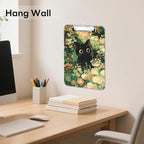 Luminzo Plastic Cute Clipboard Low-Profile Metal Clip, A4 Letter Size 9 x 12.5 in, 8.5 x 11 Paper Clip Board for Teachers, Nurses, Classroom,Cute Cat