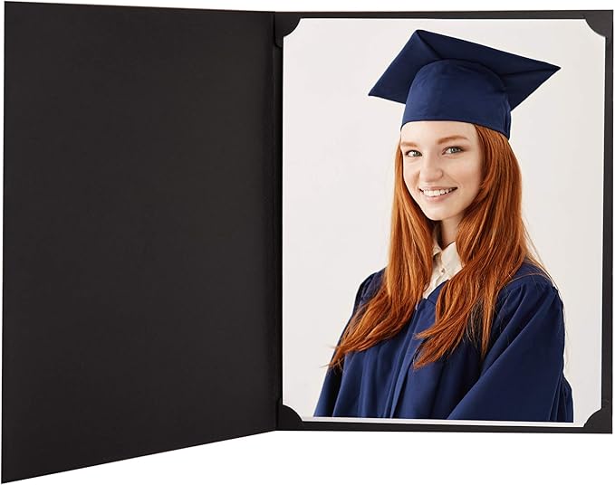 Certificate Holders, 25-Pack Certificate Covers for Letter Size 8.5 x 11 Inch Paper, Certificate Folders, Black, 9 x 11.5 Inches