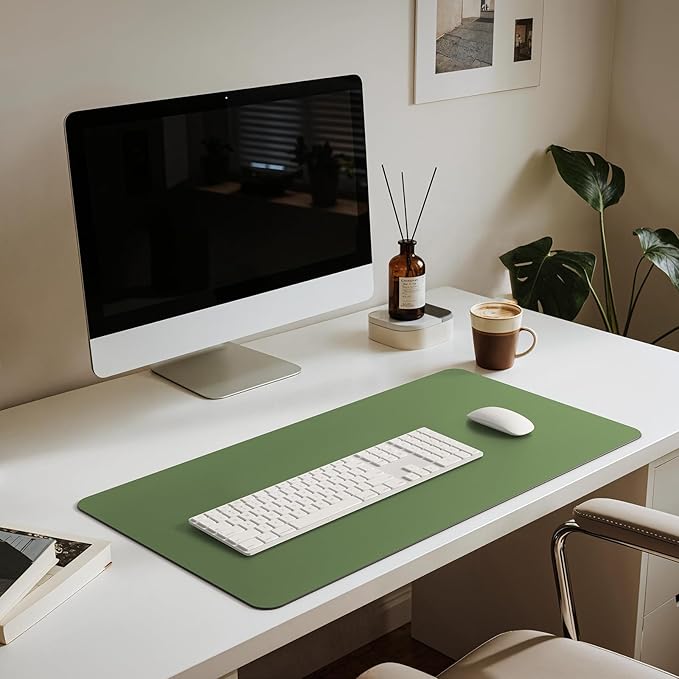 Jotsome Leather Desk Pad Mat, Non-Slip Desk Blotter Pad - Desk Protector for Office, Home, Laptop, and Desktop, Gift for The Holidays (Forest Green, 34" x 17")