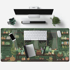 Mechanical Cattle Cute Desk Mat Kawaii Frog Mouse Pad Green Desk Anime Mat Large Gaming Mouse Pad Desk Computer Keyboard Pad Desk Home Office Accessories Girl Stitched Eges (31.5x15.7 in) WER236