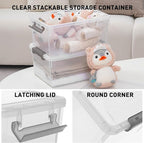 Citylife 6 Packs 17 QT Plastic Storage Bins with Lids Large Stackable Storage Containers for Organizing Clear Storage Box for Garage, Closet, Kitchen