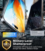 UltraGlass TOP 9H+ Glass for iPhone 16 Pro Max Screen Protector [Military Grade Shatterproof & Anti Glare] Screen Protector 16 Pro Max Tempered Glass Full Coverage, Longest Durable 16 ProMax, 1 Pack
