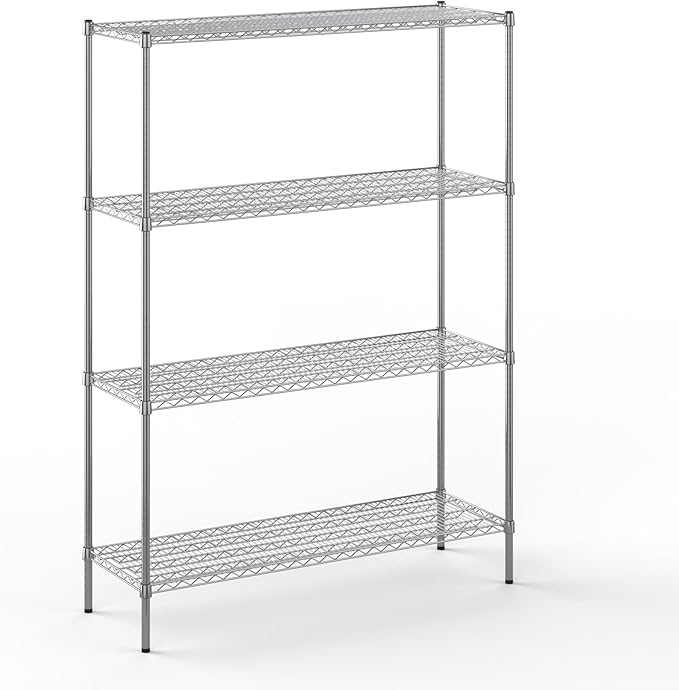 Regal Altair Wire Shelving Kit | NSF Commercial Storage Rack Unit (4-Tier | 74" Height, 18" Deep x 54" Wide)