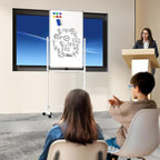 Neatsure Rolling Whiteboard on Wheels, 40" x 24" Double-Sided Mobile Magnetic White Board with Stand, Portable Standing Dry Erase Board Easel for Home Office Classroom School, Silver