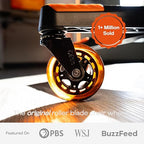 The Office Oasis Original Roller Style Office Chair Wheels (As Seen On PBS) - Smooth & Quiet Casters - Safe for Hardwood Floors & Carpet - Easy Install with Universal Fit - Set of 5 - Orange