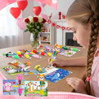 Pajean 24 Sets Valentine's Day Gifts for Classroom Exchange Cute 4-in-1 Multicolor Ballpoint Pens with Cards Valentines Party Favors School Students Prizes Bag Fillers Sweet Stationery Supplies
