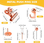 GOOLADA 315Pcs 5 Style Rose Gold Push Pins,Metal Push Pin Hooks, Push Pin Clips, Wall Pins, Cute Pushpin, Rose Gold Thumbtacks for Corkboard, Bulletin Board, Map