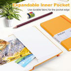 SUQJOY Lined Journal Notebooks for Writing, 100 GSM Thick Paper, 1 Pack Hardcover Notebooks, A5 College Ruled Notebook, Journaling Notebook for School/Travel/Office (Orange- 1 Pack)