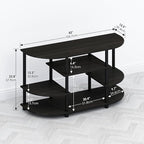 Furinno TOMI TV Stand, Corner Entertainment Center, TV Console for TV up to 46 Inch, with Shelves, Easy Assembly, for Living Room, Bedroom, Espresso