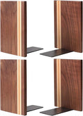 Muso Wood Artist Bookends, Decorative Bookshelf Book Ends Heavy Duty Bookends Desktop Organize Books Wooden Book Ends for Home Office Kitchen 6"x4" Walnut 4pcs