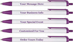 RevMark Personalized Ballpoint Pen, Custom Printed Name, Business or Event Information, Timeless Advertising, USA Made Pens, Promotional Marketing, Smooth Black Ink, Bulk Pack (Purple,100 Ct)