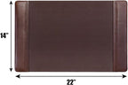 DACASSO Leather Desk Pad with Side Rails - Luxury Leather Desk Blotter for Writing - Executive Desk Surface Protector - (Chocolate Brown, 22” x 14”)