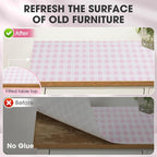 ALIUNI Drawer and Shelf Liner, Non-Slip Kitchen Cabinet Liners Non-Adhesive Thick Strong Grip Waterproof Washable Mats Protect Dresser Shelves Cupboard Bathroom Cabinets, Pink Plaid, 18 in X 10 FT