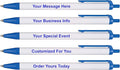 RevMark Personalized Ballpoint Pen, Custom Printed Name, Business or Event Information, Timeless Advertising, USA Made Pens, Promotional Marketing, Smooth Black Ink, Bulk Pack (Blue,250 Ct.)