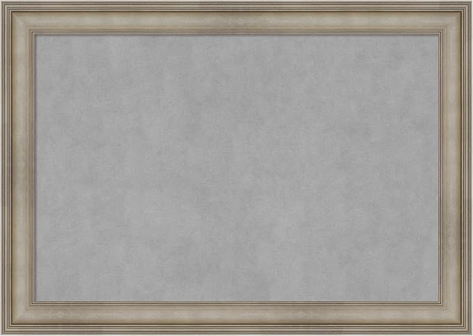 Amanti Art Silver Framed Magnetic Board 29x41 Large Vision Board for use with Magnets, 100% Metal Sheet to Display Items as Office Decor or for Home Organization in mudroom, Kitchen or Kids Room
