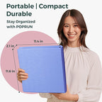 POPRUN 3 Ring Binder 1.5 Inch, PVC-Free, Holds 325 Sheets of 8.5 x 11 Paper, Extra Durable Organizer with 2 Pockets for School & Office, Heavy-Duty, 4 Pack, Multicolor
