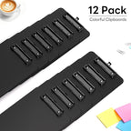 Zoenley A4 Plastic Clipboard Set of 12, Black 12.5 x 9 Letter Size for Classroom, Students, Teacher, Nurse, 8.5 x 11 Clip Board with Low Profile Black Clip, Office & School Supplies