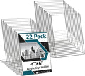 Acrylic Sign Holder 4x6, 22 Pack Clear Plastic Table Paper Display Stand, L-Shape Vertical Menu Holder Stand, Clear Picture Photo Flyer Display Stand for Restaurants, Store Show, Office Desktop