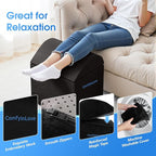 ComfyInLove Foot Rest for Under Desk at Work - Non-Slip Foot Stool with 3 Adjustable Heights, Ergonomic Under Desk Footrest with Washable Cover for Desk, Home, Office, Car (Black)