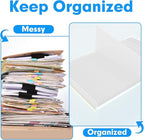 Two Pocket Folders, PANDRI 30 Pack 2 Pocket Folders, Letter Size Paper File Folder for School Office Home Business, White