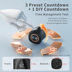 VEWINGL Cube Productivity Timer, 5/10/25/DIY Min Presets + Count-Up Mode, Time Display & Alarm Clock, Sound/Vibrate/Silent Alerts, Pause & Resume, Desk Timer for Work, Study, Kitchen (Black)