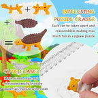 URSKYTOUS 130Pcs Animal Erasers Kids Desk Pets Pencil Erasers 3D Puzzle Bulk Mini Animal Food Eraser Toys Fun Cute Eraser for Classroom Rewards, Game Prizes, Treasure Box, Easter Egg Fillers