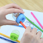 Small Pencil Sharpener for Kids, BOPART 24pcs Colored Pencil Sharpeners Manual Handheld Pencil Sharpener in Bulk for School Classroom Home Office, Dual Holes Sharpener Work on Crayon or Makeup Pencils