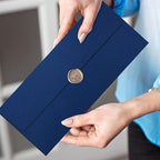 Marspark 100 Qty #10 Navy Blue Business Envelopes 80 lb 4-1/8'' x 9-1/2'' Peel Press Letter Size Envelopes Professional Mailing Printable for Security Office Use Home Mail
