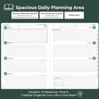 IN-LUXPRO Planner 2026 Daily Weekly and Monthly,11.5"x8.5",12 Months Spiral Bound Calendar Agenda with Self-adhesive Pen Holder,2026 Appointment Book with Vegan Leather Soft Cover,Green