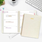 2026 Planner, Annecy Weekly ＆ Monthly Planner 2026, Jan. 2026 – Dec. 2026, 9" x 11" Monthly Agenda Planner with Tabs, Flexible Linen Cover, Spiral Binding, Double-sided Pocket, Bookmark, Beige