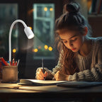 LED Reading Lights for Bed Headboard, Clip on Spotlight Lamp for Desk, Dorm Bed, Dimmable USB Clamp Book Light with Flexible Gooseneck, Change Color Temperature 3000/4000/6000K