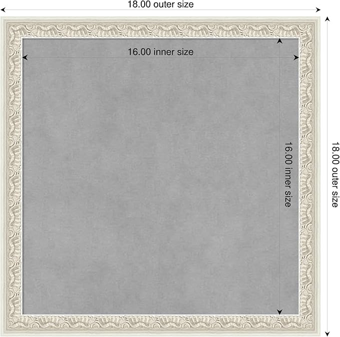 Amanti Art Silver Framed Magnetic Board 18x18 Small Vision Board for use with Magnets, 100% Metal Sheet to Display Items as Office Decor or for Home Organization in mudroom, Kitchen or Kids Room