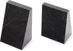 Fox Run Triangular 100% Natural Polished Black Marble Bookends 4 x 3 x 6 inches