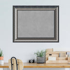 Amanti Art Silver Framed Magnetic Board 24x30 Medium Vision Board for use with Magnets, 100% Metal Sheet to Display Items as Office Decor or for Home Organization in mudroom, Kitchen or Kids Room