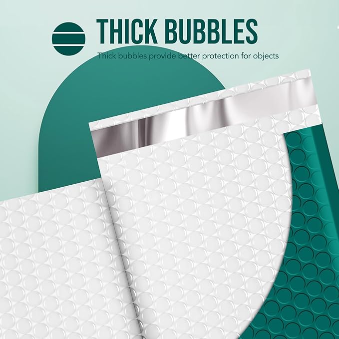 Fuxury Thick Bubble Mailers 8.5x12” 40 Pack Large Bubble Envelopes Opaque Cushioning Mailer for Small Business Mailing Books Clothes Makeup Supplies Forest Green #2