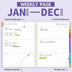 GNL 2026 Planner, Weekly and Monthly Planner January - December 2026, 8.5" x 11" Monthly Planner with Waterproof Flexible Cover, Spiral Binding Notebook with Colorful Tab, Pockets, Bookmark, Purple